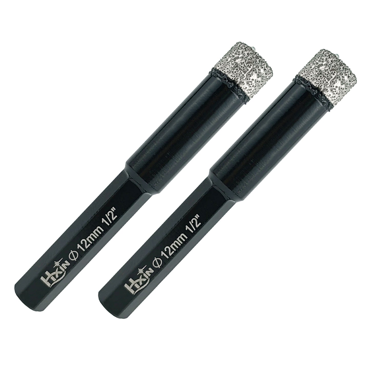 2pcs/set HXIN Vacuum Brazed Diamond Drill Bits With Hexagonal Shank for Marble, Ceramic, Tile, Porcelain