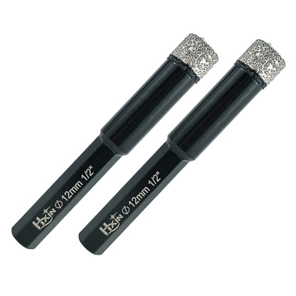 2pcs/set HXIN Vacuum Brazed Diamond Drill Bits With Hexagonal Shank for Marble, Ceramic, Tile, Porcelain