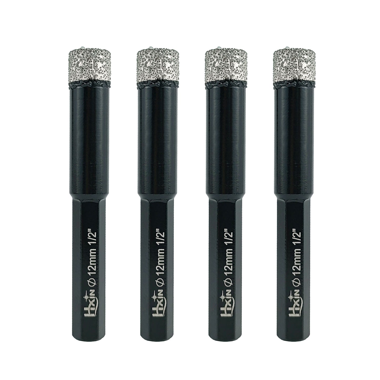 4pcs/set HXIN Vacuum Brazed Diamond Drill Bits With Hexagonal Shank for Marble, Ceramic, Tile, Porcelain