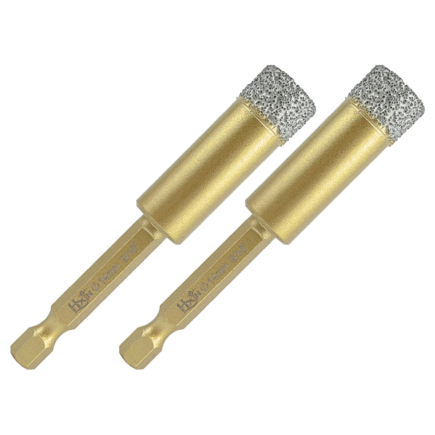 2pcs/set HXIN Vacuum Brazed Diamond Drill Bits With Hexagonal E6.3mm Quick-fit Shank for Porcelain, Ceramic, Tiles, Marble