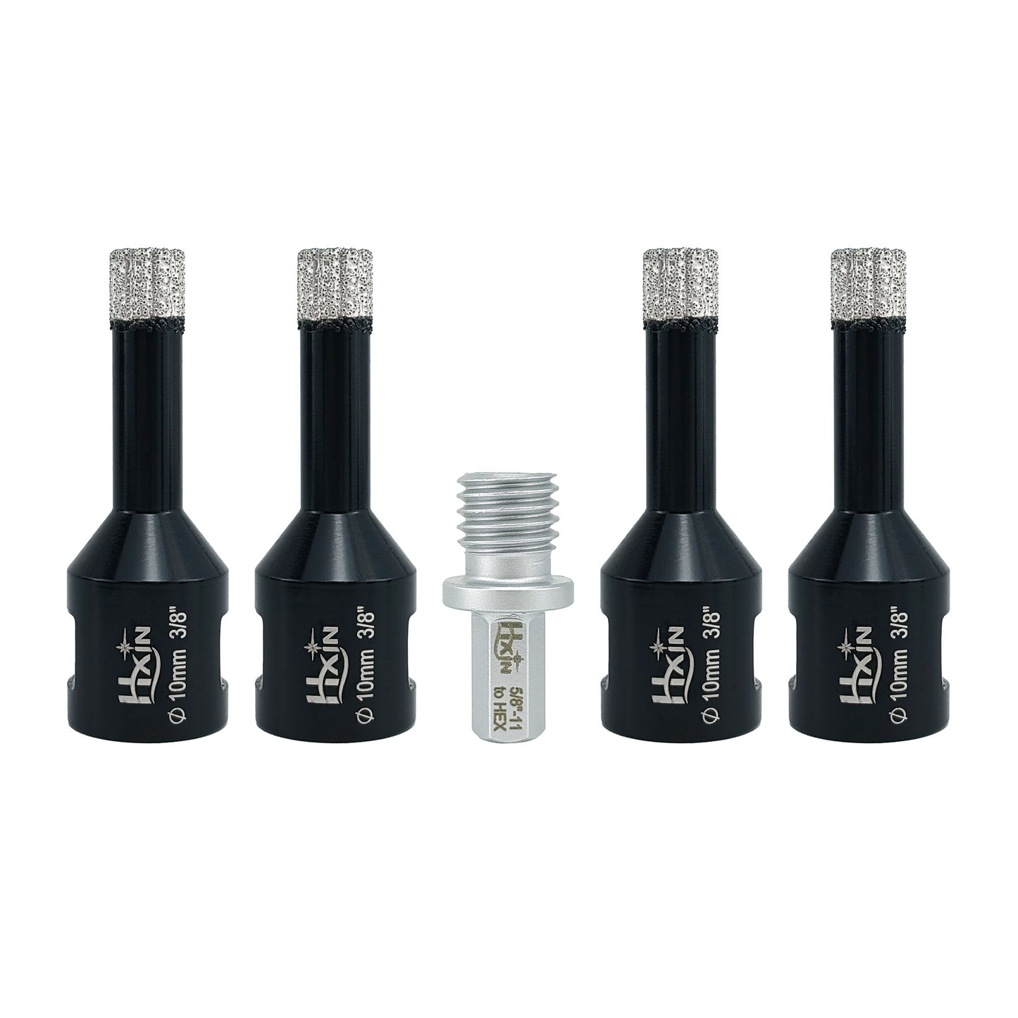 4pcs/set Professional HXIN Vacuum Brazed Diamond Core Drill Bits with 5/8’’-11 Thread for Marble Porcelain Tile Ceramic Masonry