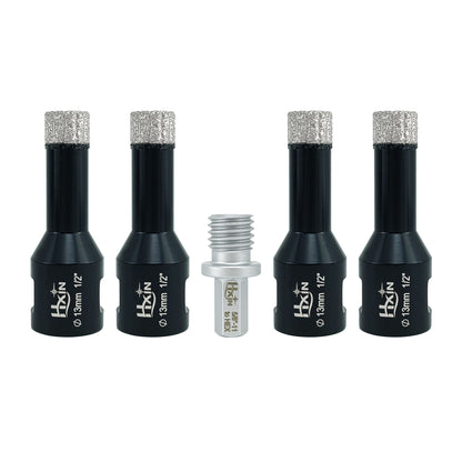 4pcs/set Professional HXIN Vacuum Brazed Diamond Core Drill Bits with 5/8’’-11 Thread for Marble Porcelain Tile Ceramic Masonry