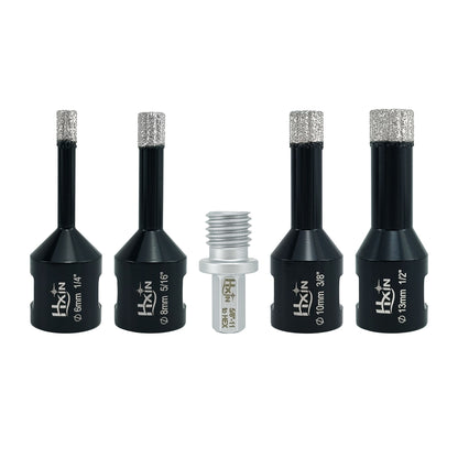 4pcs/set Professional HXIN Vacuum Brazed Diamond Core Drill Bits with 5/8’’-11 Thread for Marble Porcelain Tile Ceramic Masonry