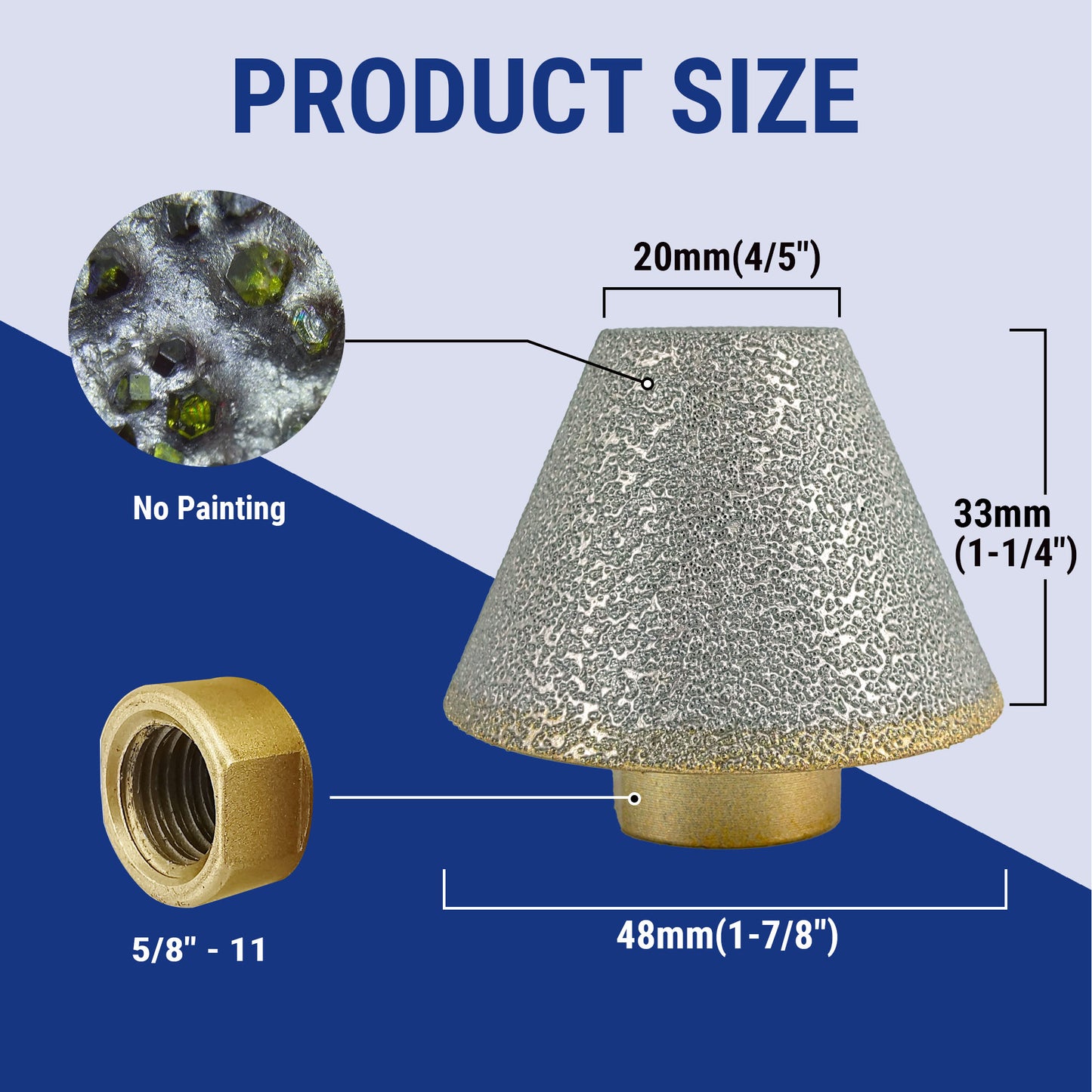 2pcs/set HXIN Vacuum Brazed Diamond Chamfering Bit For Beveling Holes On Marble Tile Ceramic