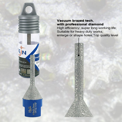 HXIN Vacuum Brazed Diamond Milling Finger Bits 5/8’’-11 Thread for Existing Holes Enlarging Shaping Trimming Tile Porcelain Ceramic Granite Marble