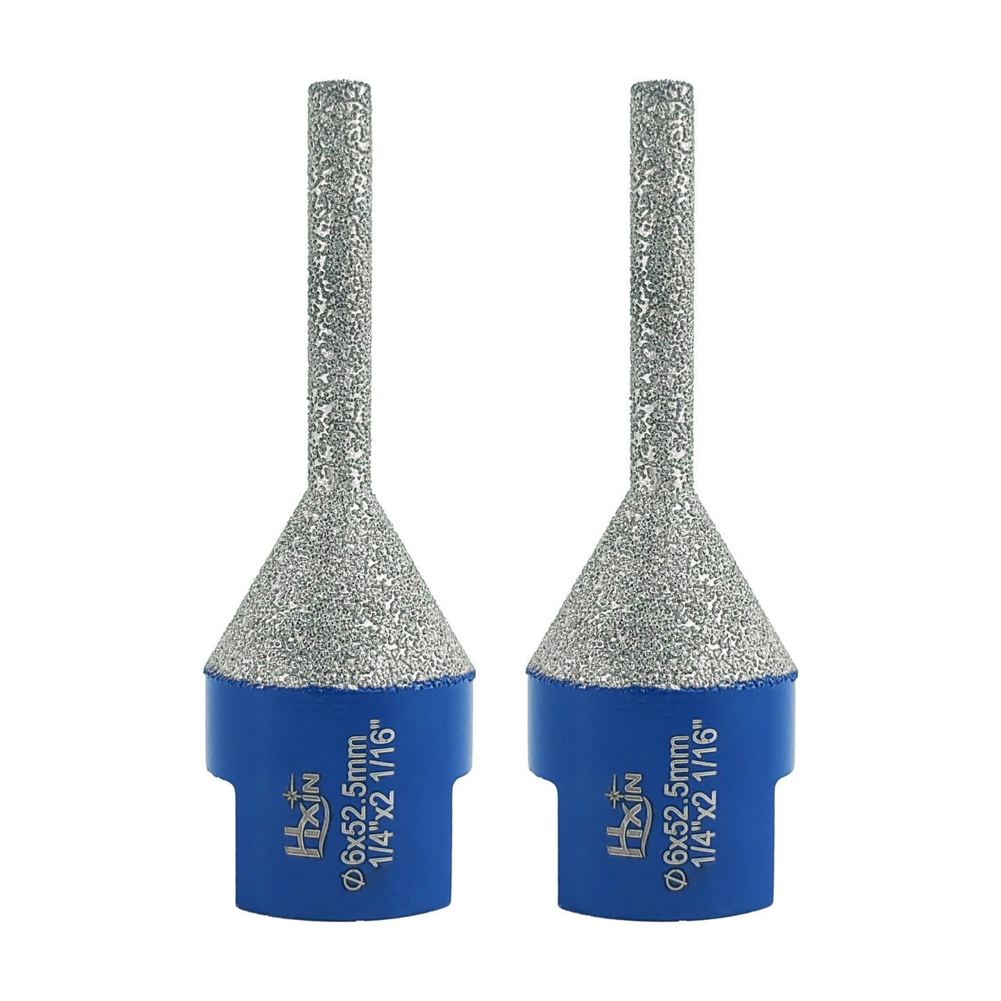 2pcs/set HXIN Vacuum Brazed Diamond Milling Finger Bits 5/8’’-11 Thread for Existing Holes Enlarging Shaping Trimming Tile Porcelain Ceramic Granite Marble