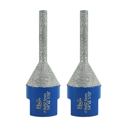 2pcs/set HXIN Vacuum Brazed Diamond Milling Finger Bits 5/8’’-11 Thread for Existing Holes Enlarging Shaping Trimming Tile Porcelain Ceramic Granite Marble