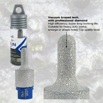 HXIN Vacuum Brazed Diamond Milling Finger Bits 5/8’’-11 Thread for Existing Holes Enlarging Shaping Trimming Tile Porcelain Ceramic Granite Marble