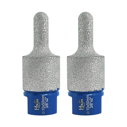 2pcs/set HXIN Vacuum Brazed Diamond Milling Finger Bits 5/8’’-11 Thread for Existing Holes Enlarging Shaping Trimming Tile Porcelain Ceramic Granite Marble