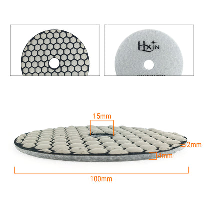 HXIN 4 inch Resin Bond Diamond Dry Polishing Pads for Granite Marble Ceramic