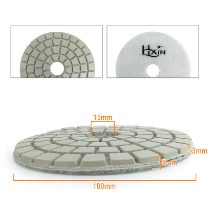 HXIN 4 inch Resin Bond Diamond Wet Polishing Pads for Granite Marble Ceramic