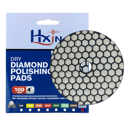 HXIN 4 inch Resin Bond Diamond Dry Polishing Pads for Granite Marble Ceramic
