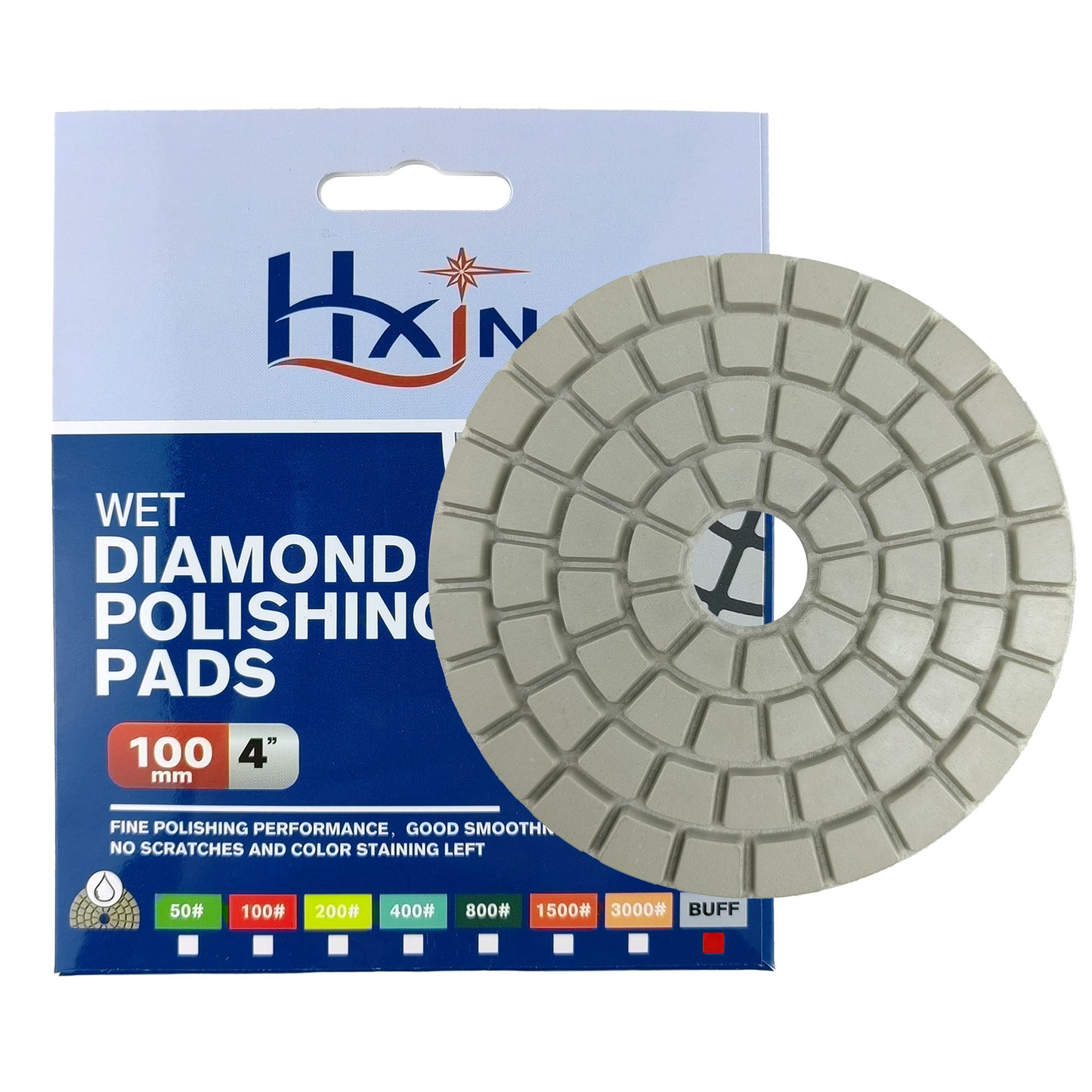 HXIN 4 inch Resin Bond Diamond Wet Polishing Pads for Granite Marble Ceramic