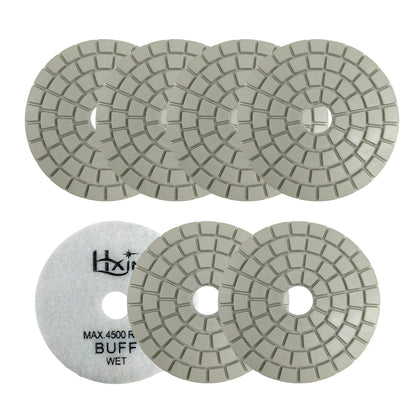 7pcs/set HXIN 4 inch Resin Bond Diamond Wet Polishing Pads Set for Granite Marble Ceramic