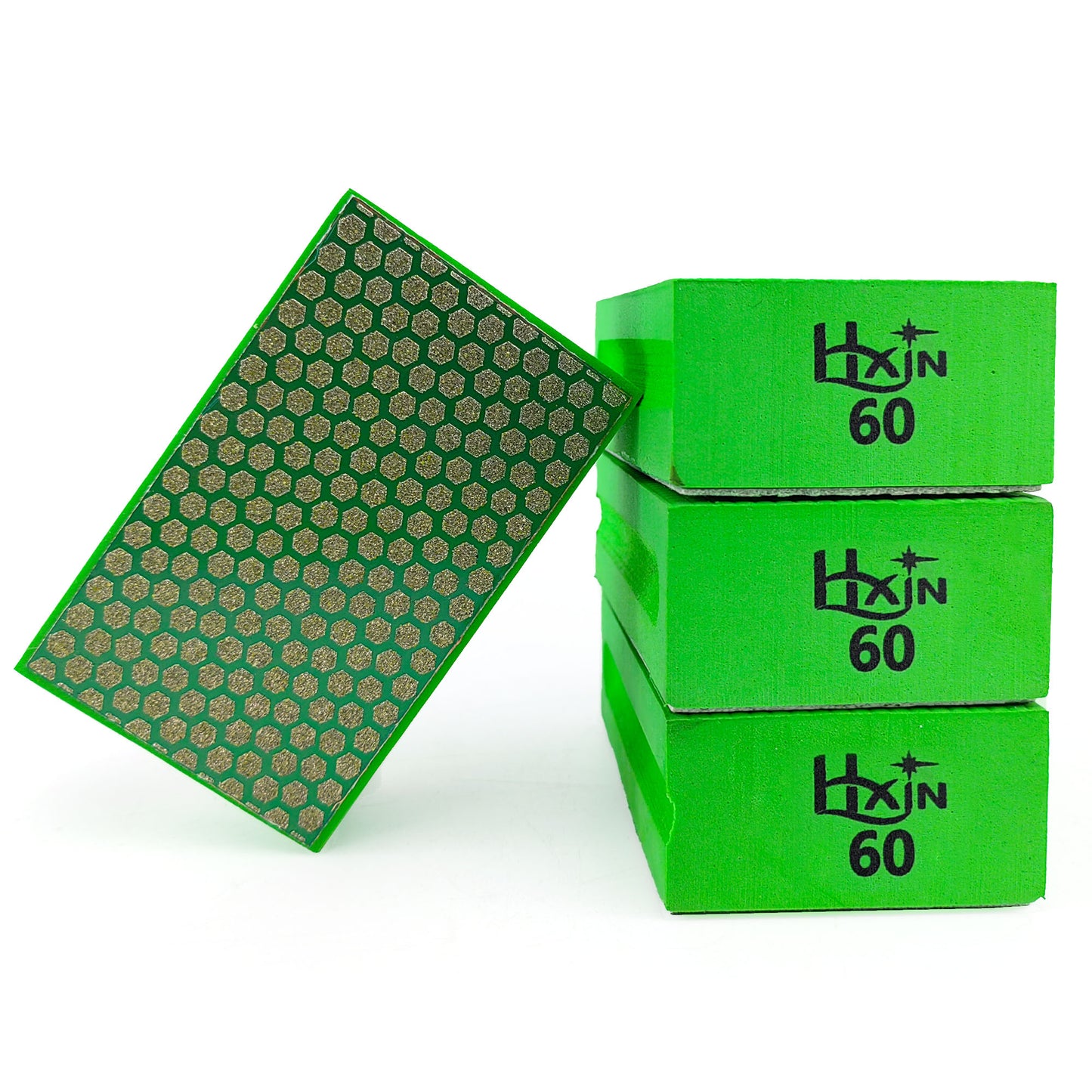 HXin Electroplated Diamond Hand Pad Sanding Block Sharp Glass Grinding Polishing Pad Sanding Block Foam Backing Hand-Held Sanding Block for Sanding Polishing Marble Tile Ceramics