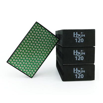 HXin Electroplated Diamond Hand Pad Sanding Block Sharp Glass Grinding Polishing Pad Sanding Block Foam Backing Hand-Held Sanding Block for Sanding Polishing Marble Tile Ceramics