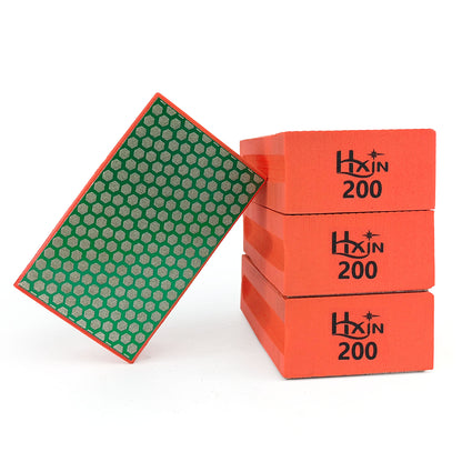 HXin Electroplated Diamond Hand Pad Sanding Block Sharp Glass Grinding Polishing Pad Sanding Block Foam Backing Hand-Held Sanding Block for Sanding Polishing Marble Tile Ceramics
