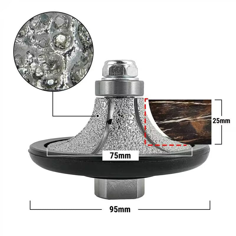 HXin Vacuum Brazed Diamond Hand Profiling Wheel Diamond Router Bits with 5/8-11 thread for marble, stone,