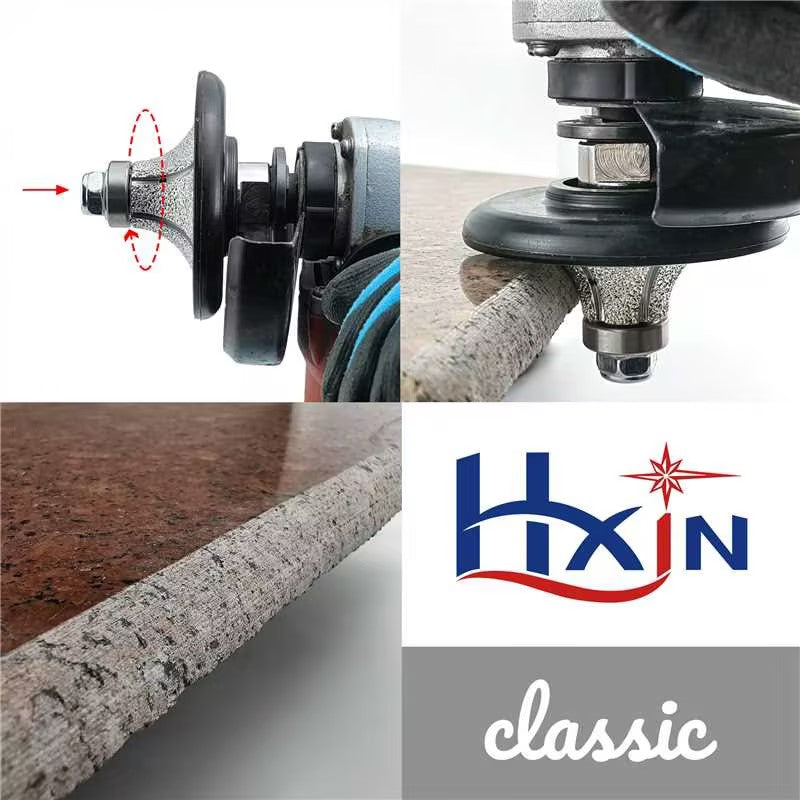 HXin Vacuum Brazed Diamond Hand Profiling Wheel Diamond Router Bits with 5/8-11 thread for marble, stone,