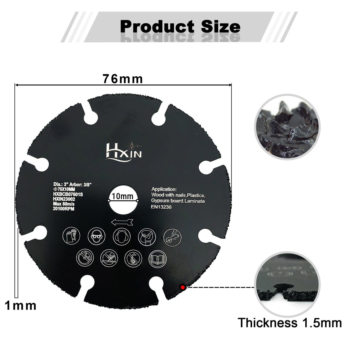 HXin Vacuum Brazed Dry Cutting Carbide Blades For wood, wood with nails, aluminium tube, copper tube, plastic, plaster