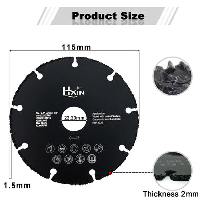 HXin Vacuum Brazed Dry Cutting Carbide Blades For wood, wood with nails, aluminium tube, copper tube, plastic, plaster