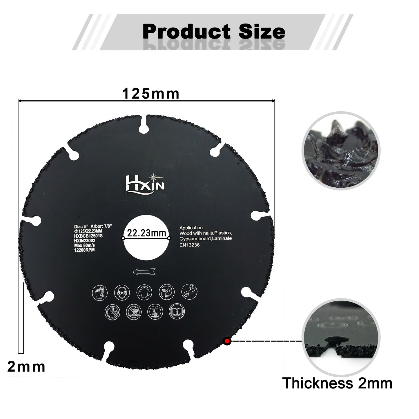 HXin Vacuum Brazed Dry Cutting Carbide Blades For wood, wood with nails, aluminium tube, copper tube, plastic, plaster