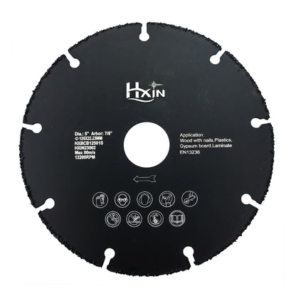 5pcs/set HXin Vacuum Brazed Dry Cutting Carbide Blades For wood, wood with nails, aluminium tube, copper tube, plastic, plaster