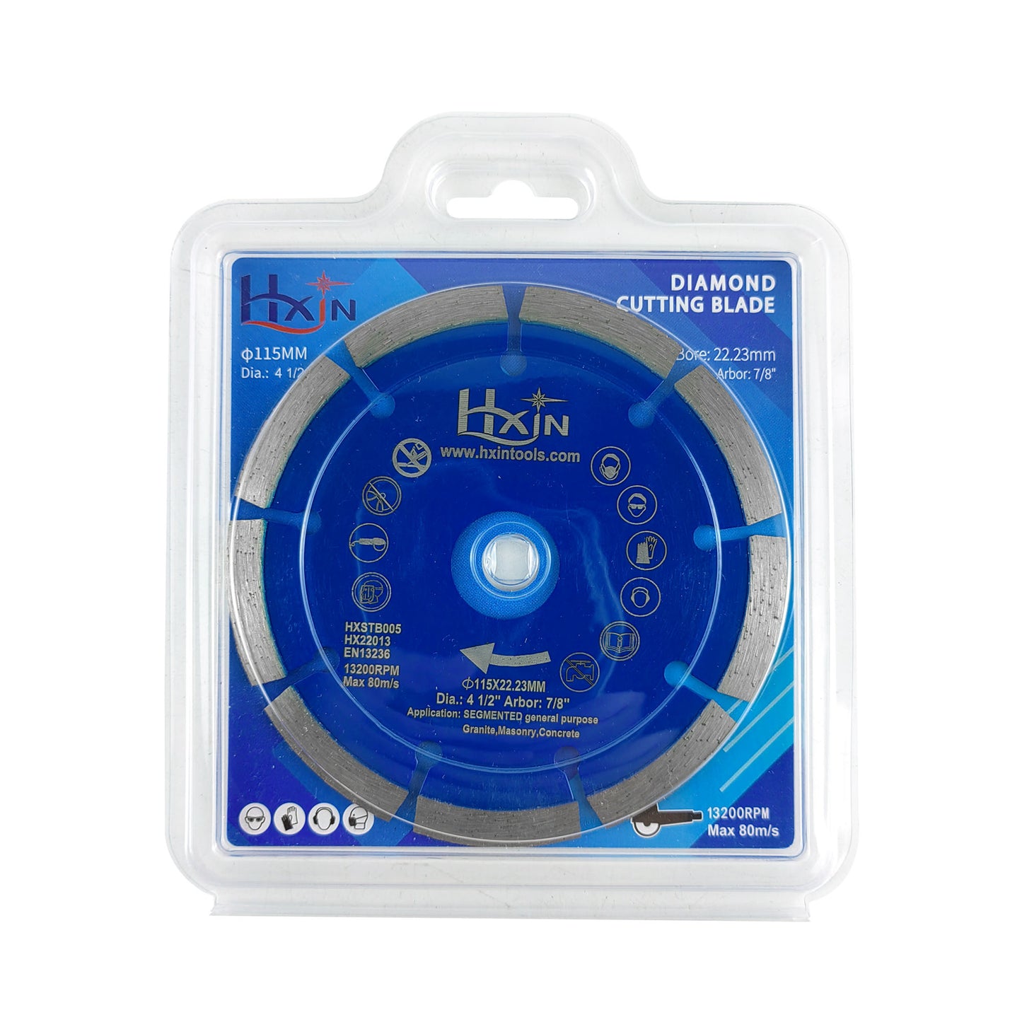 HXIN General Purpose Sintered Segmented Diamond Saw Blade for Granite, Masonry, Concrete
