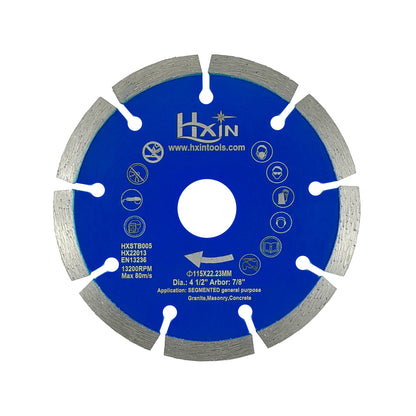 HXIN General Purpose Sintered Segmented Diamond Saw Blade for Granite, Masonry, Concrete