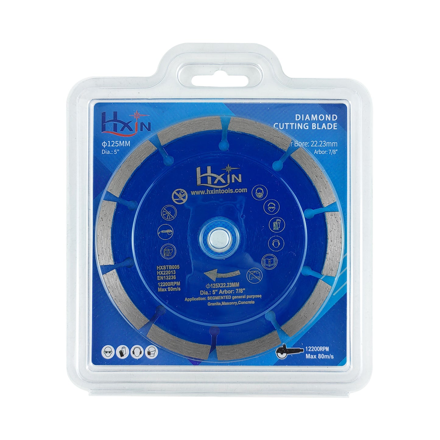 HXIN General Purpose Sintered Segmented Diamond Saw Blade for Granite, Masonry, Concrete