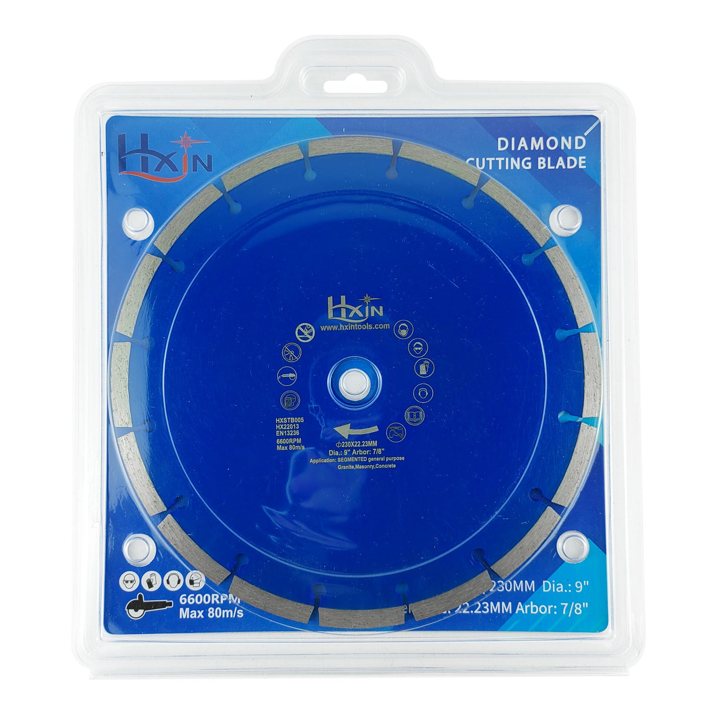 HXIN General Purpose Sintered Segmented Diamond Saw Blade for Granite, Masonry, Concrete