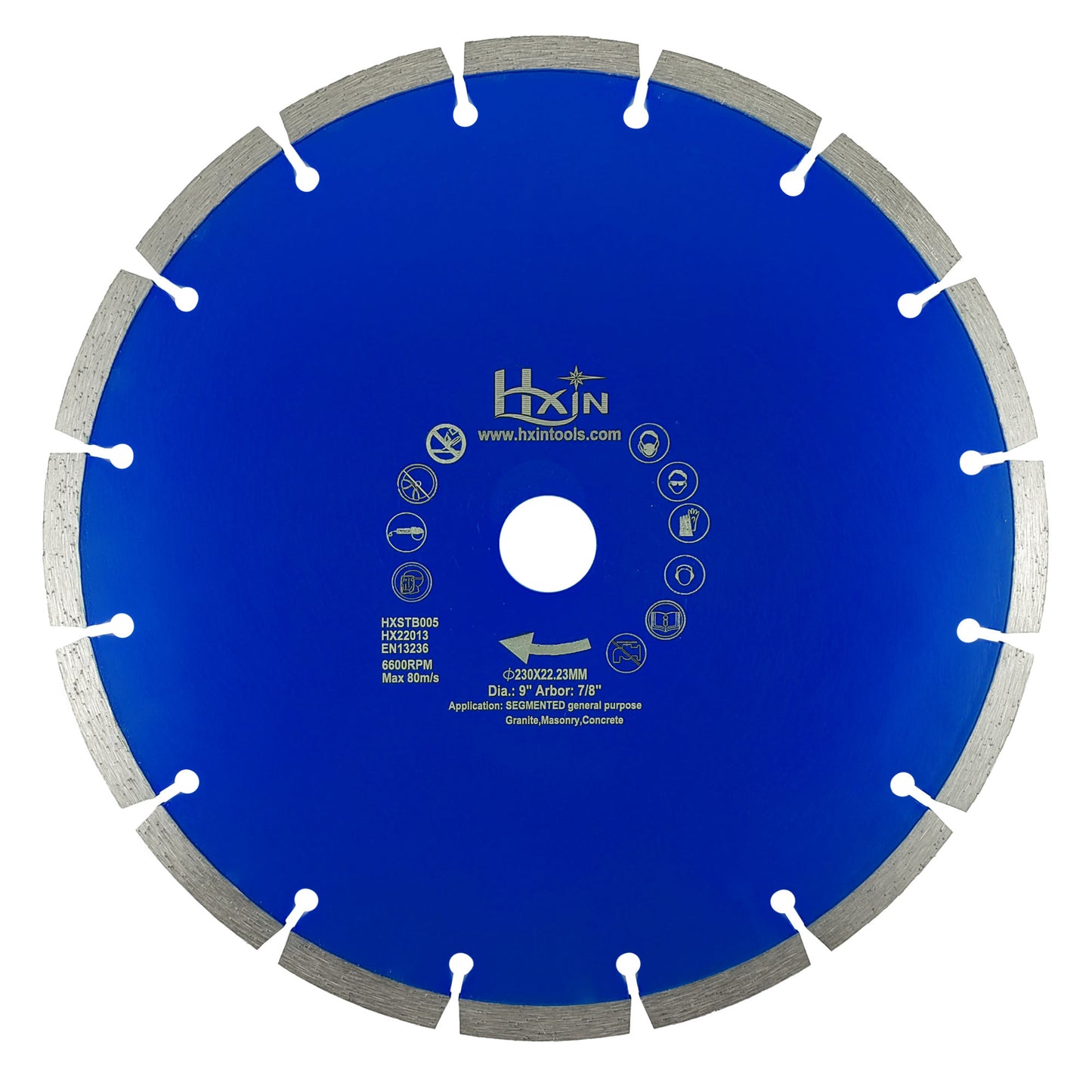 HXIN General Purpose Sintered Segmented Diamond Saw Blade for Granite, Masonry, Concrete