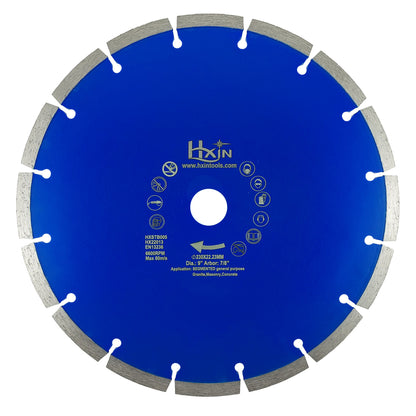HXIN General Purpose Sintered Segmented Diamond Saw Blade for Granite, Masonry, Concrete