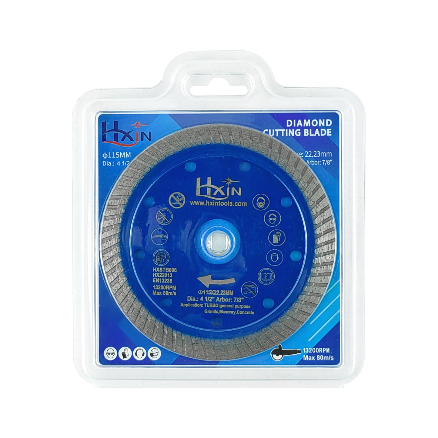 HXIN Turbo Sintered Diamond Saw Blade for Ceramic Tile Granite Marble Masonry Stone