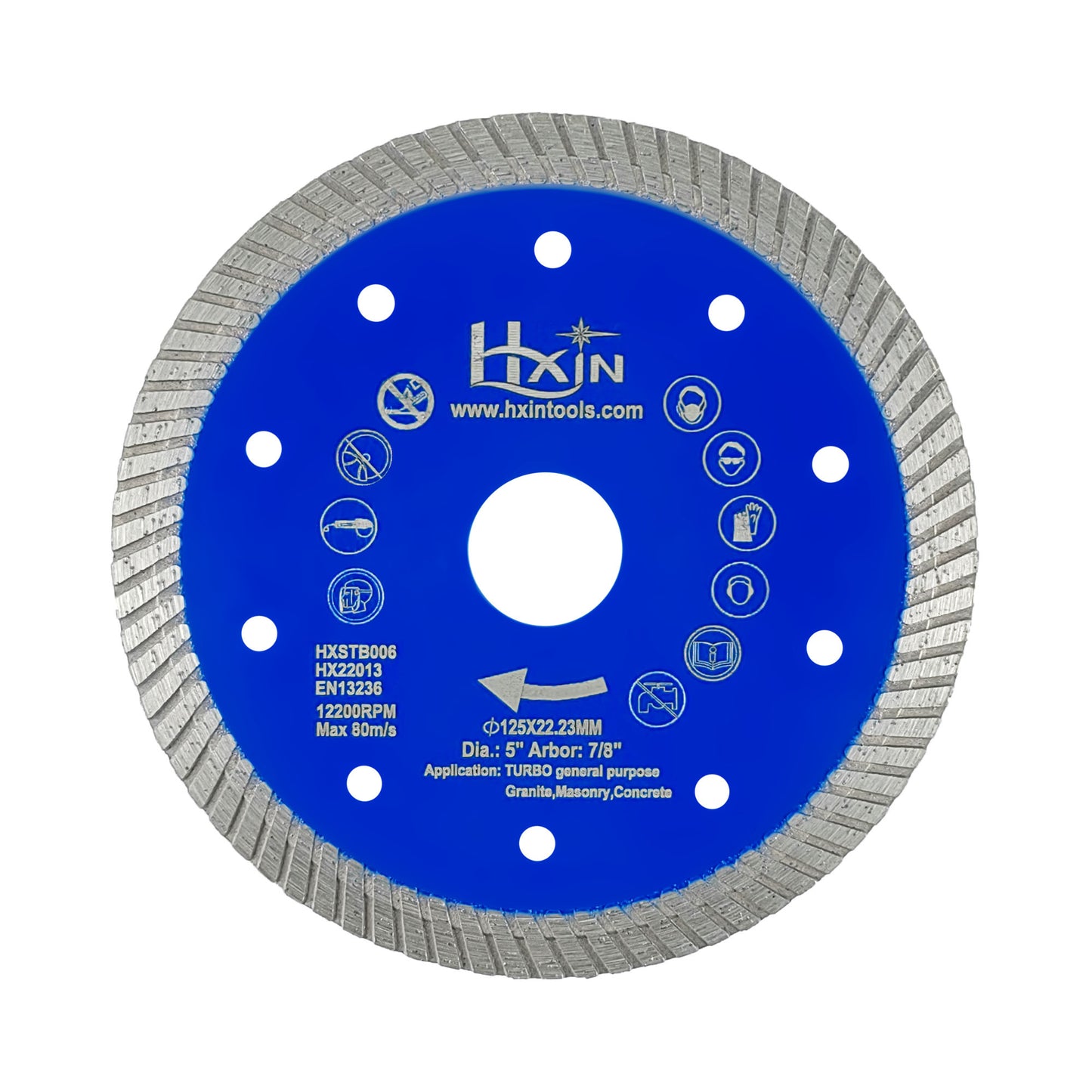 HXIN Turbo Sintered Diamond Saw Blade for Ceramic Tile Granite Marble Masonry Stone