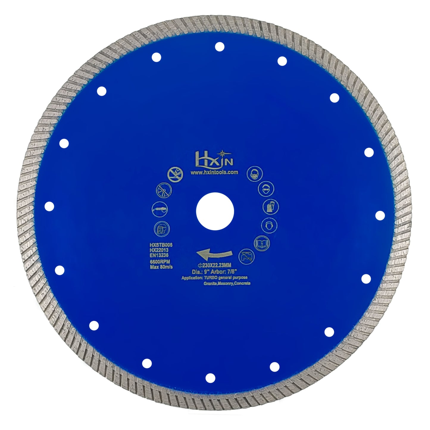 HXIN Turbo Sintered Diamond Saw Blade for Ceramic Tile Granite Marble Masonry Stone