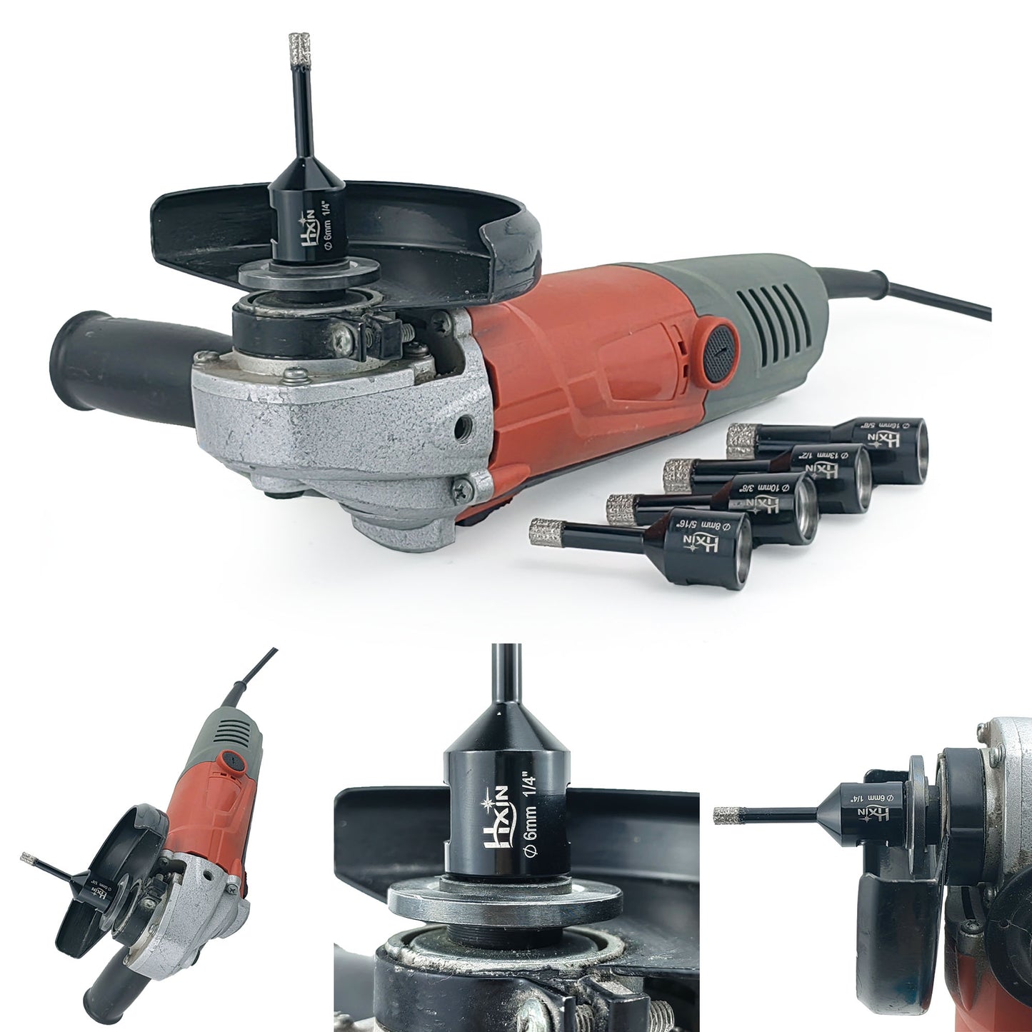 4pcs/set Professional HXIN Vacuum Brazed Diamond Core Drill Bits with 5/8’’-11 Thread for Marble Porcelain Tile Ceramic Masonry