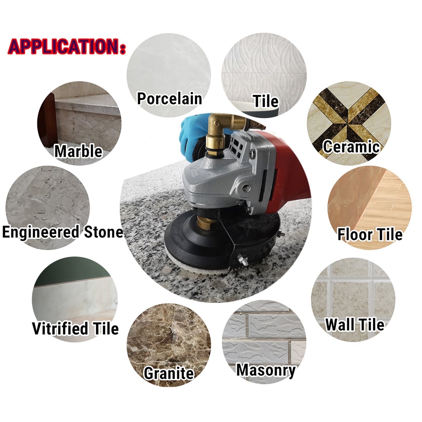 7pcs/set HXIN 4 inch Resin Bond Diamond Wet Polishing Pads Set for Granite Marble Ceramic