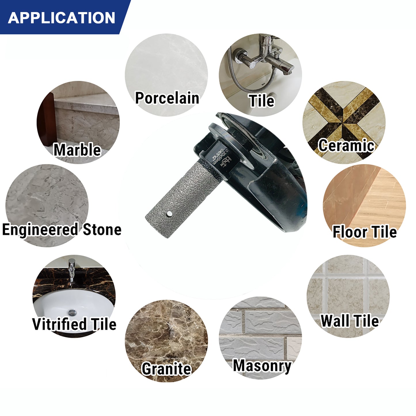 HXIN Vacuum Brazed Diamond Finger Bits 5/8-11 for Porcelain Hard Ceramic Marble Enlarging Holes
