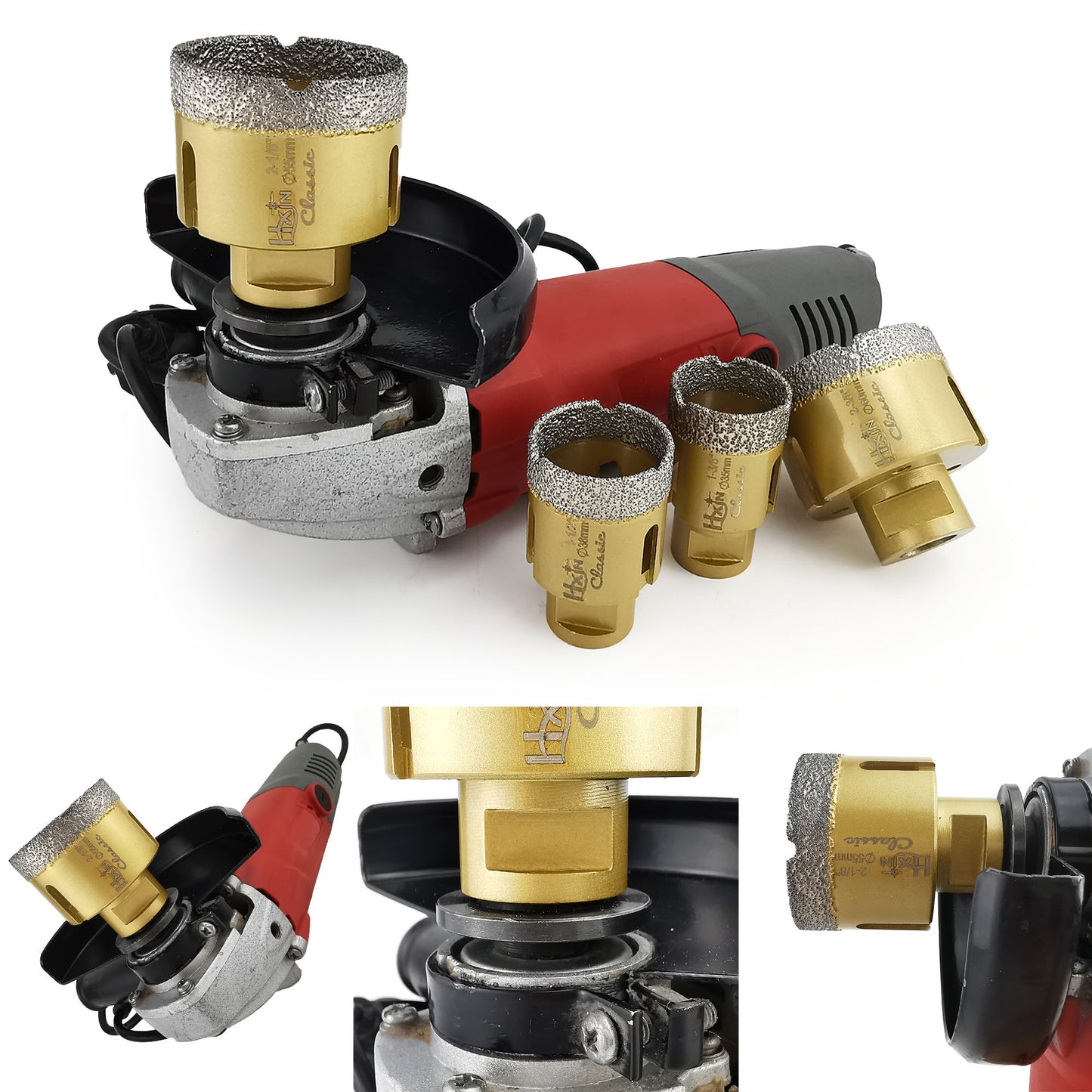 Classic HXIN Vacuum Brazed Diamond Core Drill Bits with 5/8''-11 thread for Porcelain Tile Marble Stone Masonry